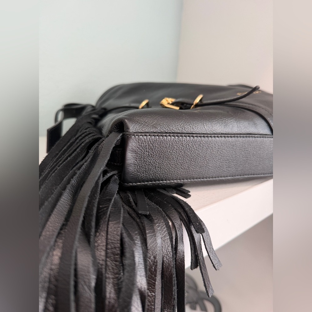 Givenchy Medium Voyou Fringe Leather Hobo Bag NEW Black Gold - Picture 11 of 15